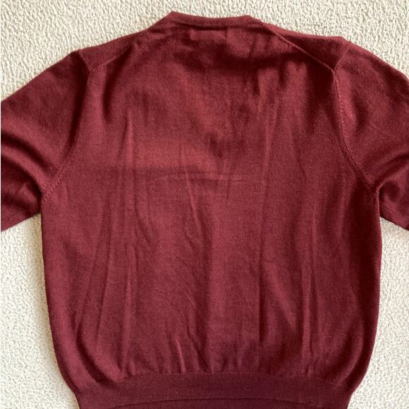 BROOKS BROTHERS Merino Wool Sweater Mens Large Brick Red Quiet Luxury Classic - Picture 7 of 11